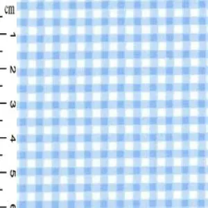 100% Cotton Poplin - Gingham - Blue