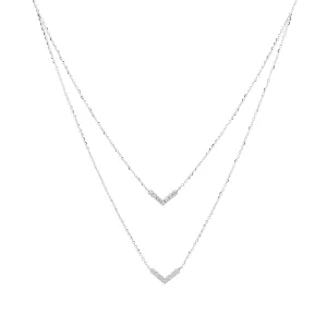 10K Chevron Diamond Stacked Necklace<p><strong>More Colors Available</p></strong>