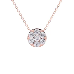 10K Round Diamond Cluster Necklace<p><strong>More Colors Available</p></strong>