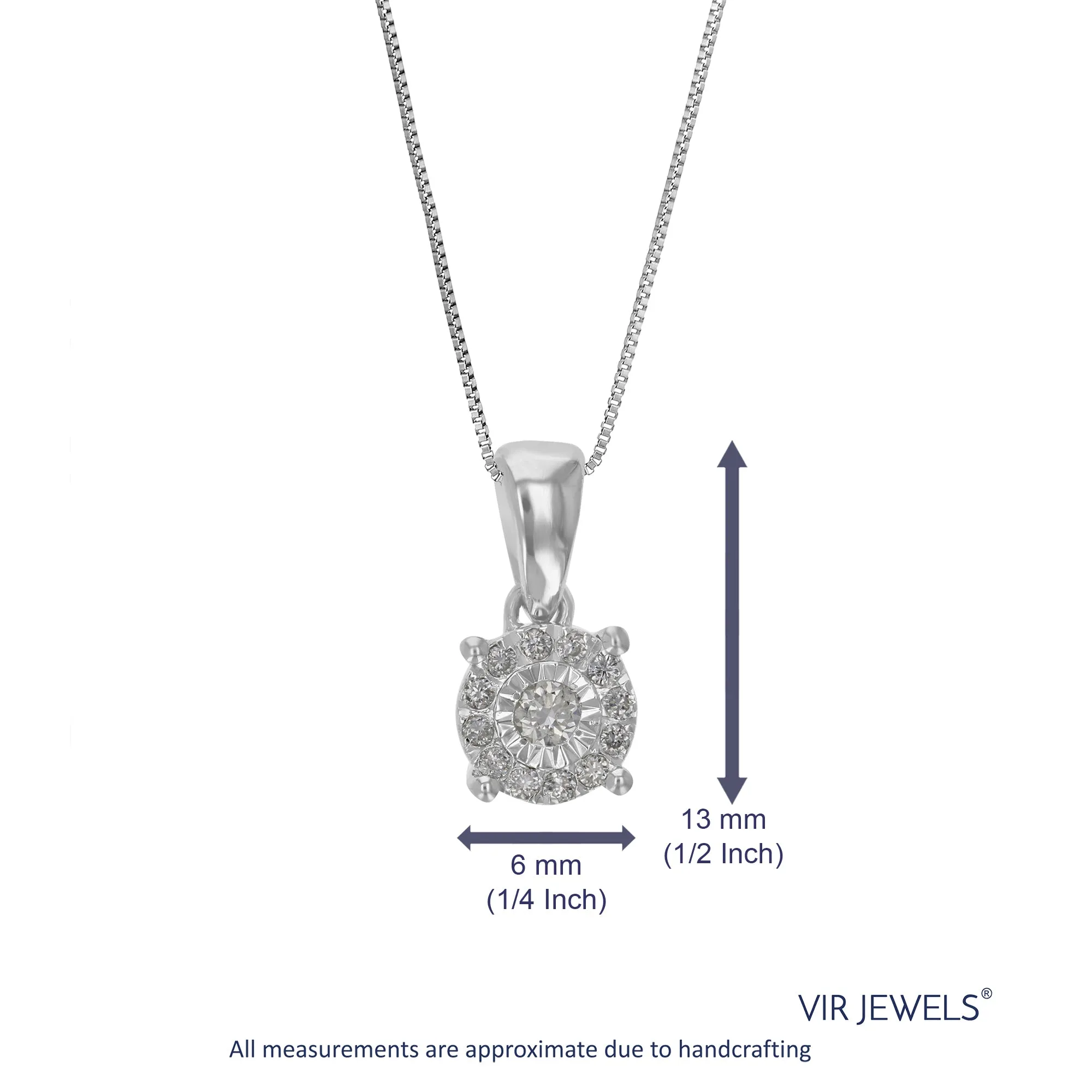 1/10 cttw Lab Grown Diamond Composite Pendant in Sterling Silver