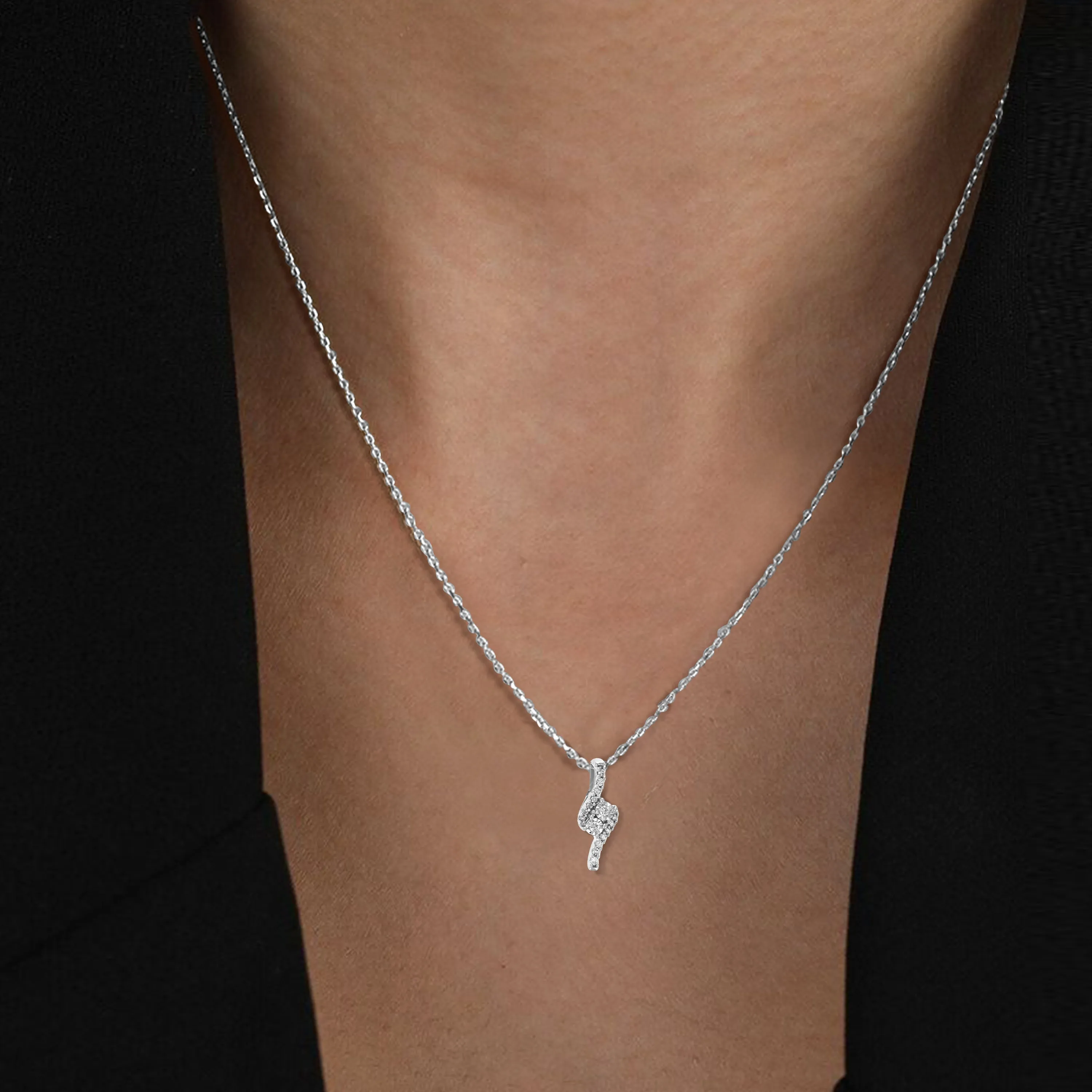 1/10 cttw Lab Grown Diamond Interconnected Pendant in Sterling Silver