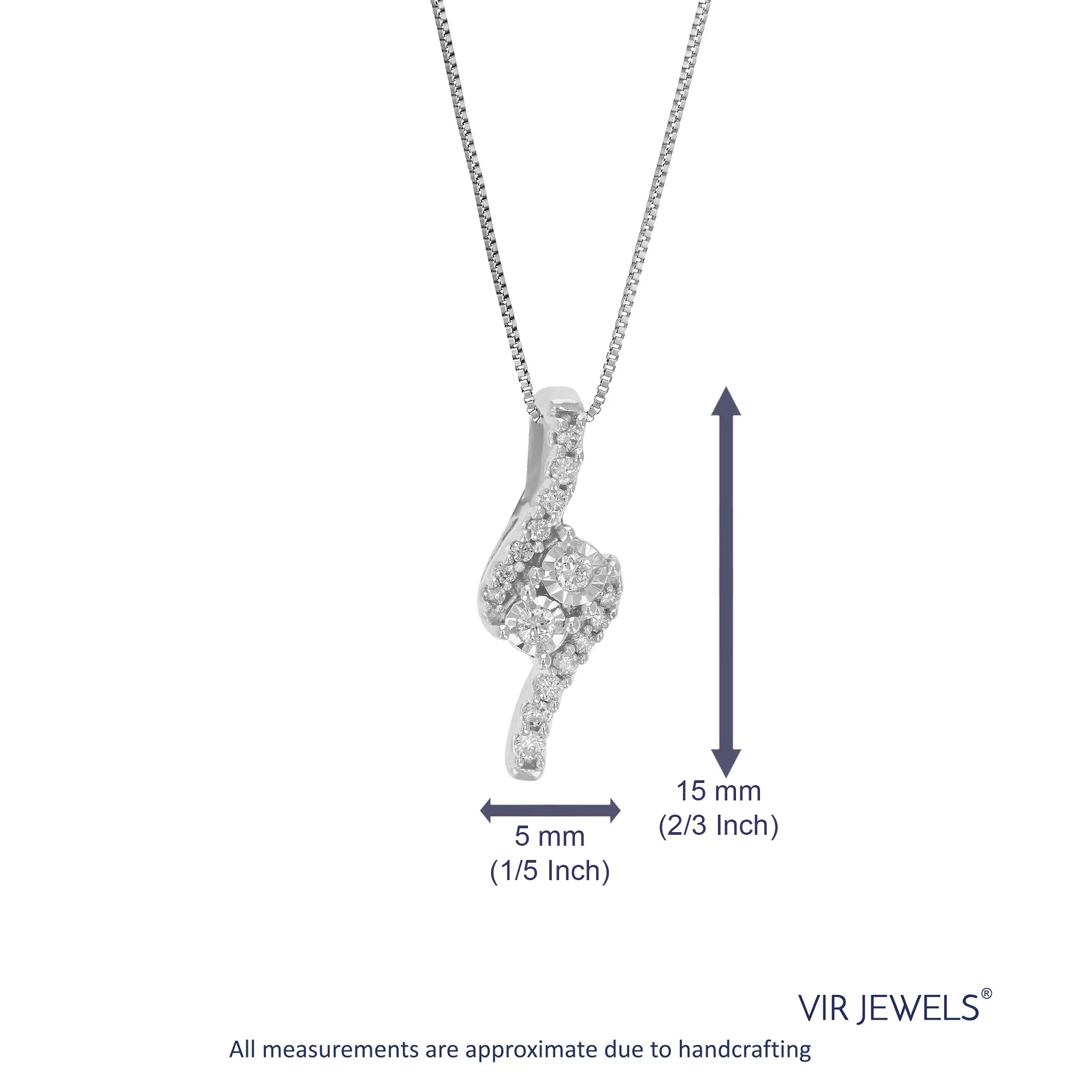 1/10 cttw Lab Grown Diamond Interconnected Pendant in Sterling Silver