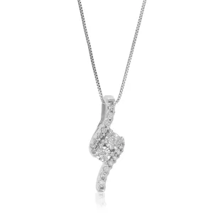 1/10 cttw Lab Grown Diamond Interconnected Pendant in Sterling Silver