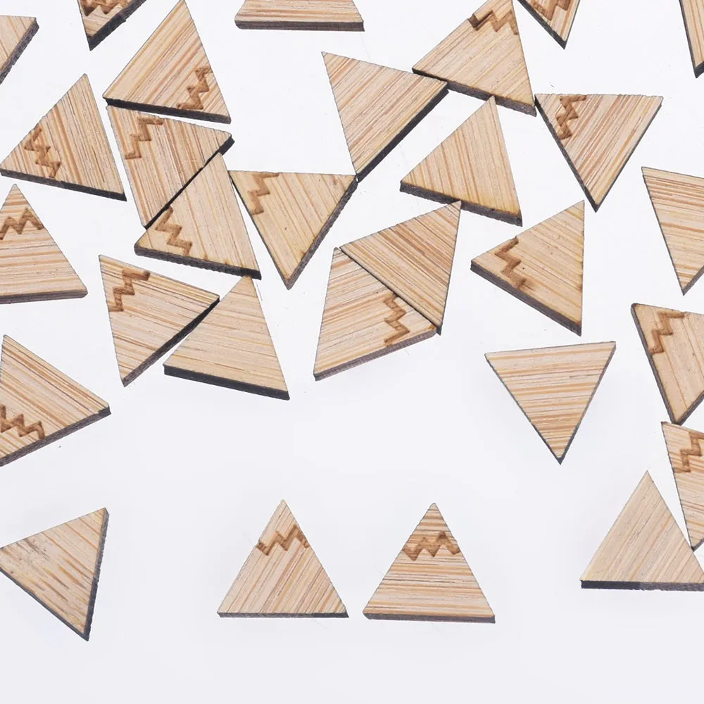 11*10mm Wood Laser Cut Mountain Charms Cabochons Shapes Supplies Triangle Earring Supplies Cabochons 6pcs 10261165