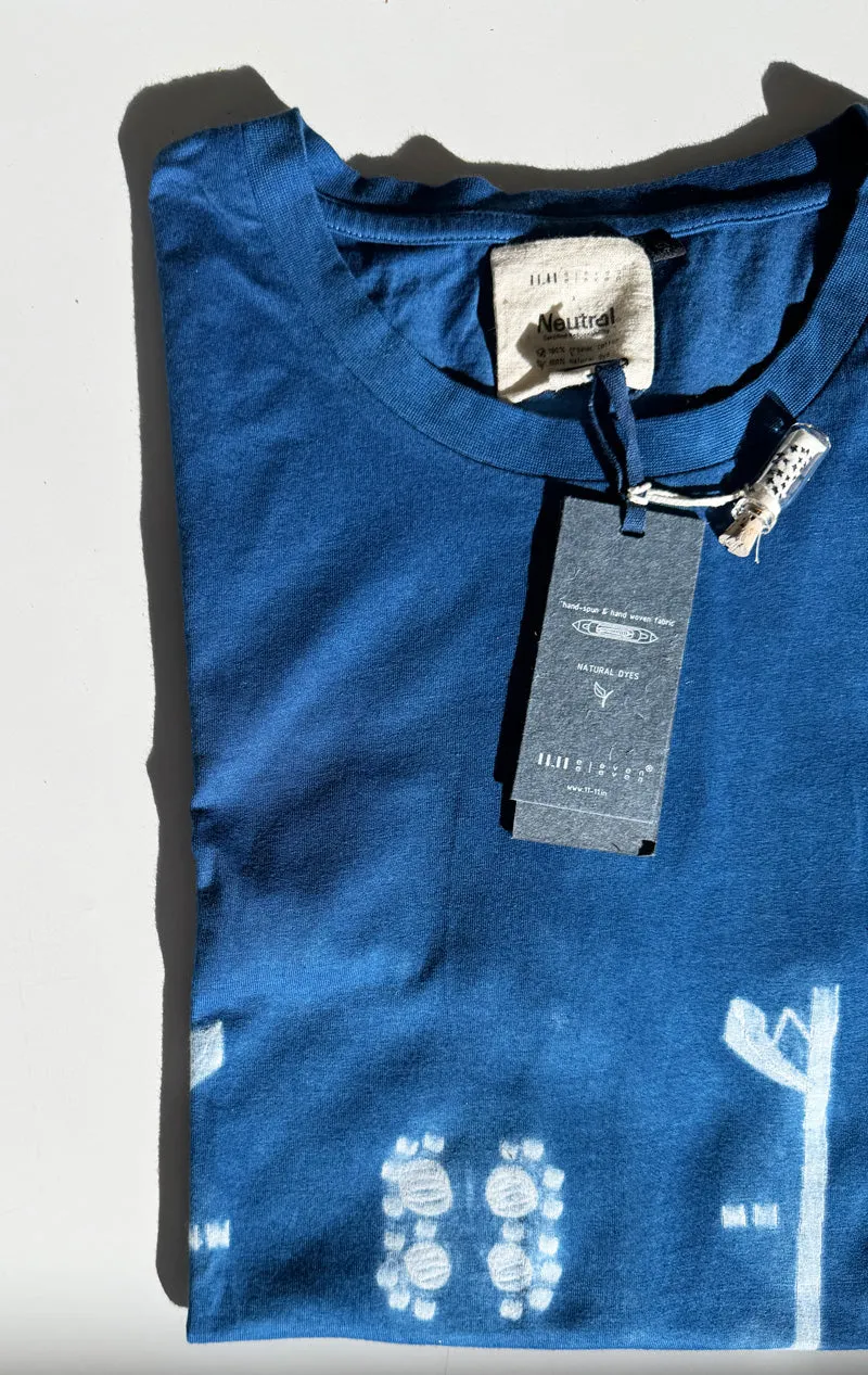 11.11 shibori  indigo t-shirt-size M