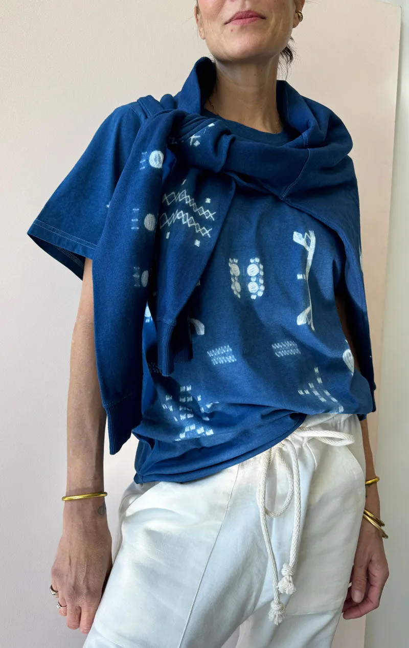 11.11 shibori  indigo t-shirt-size M