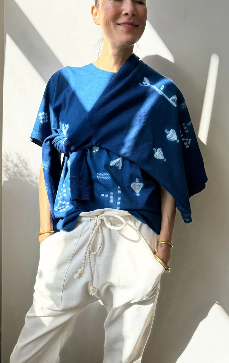 11.11 shibori  indigo t-shirt-size M