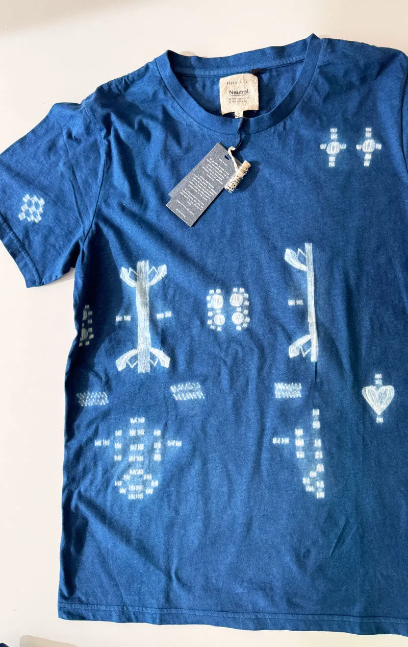 11.11 shibori  indigo t-shirt-size M