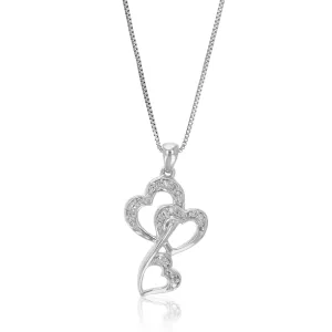 1/12 cttw Lab Grown Diamond Connected Heart Pendant in Silver