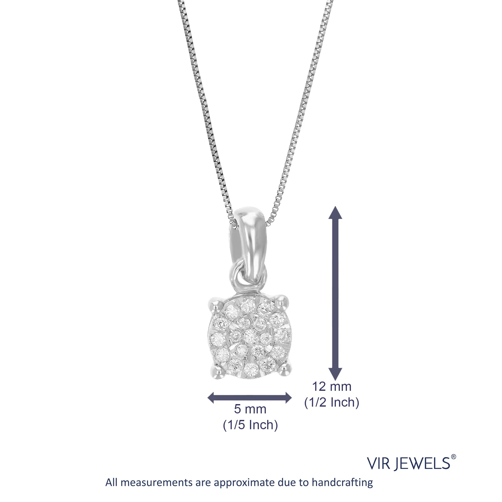 1/12 cttw Lab Grown Diamond Pendant in Sterling Silver