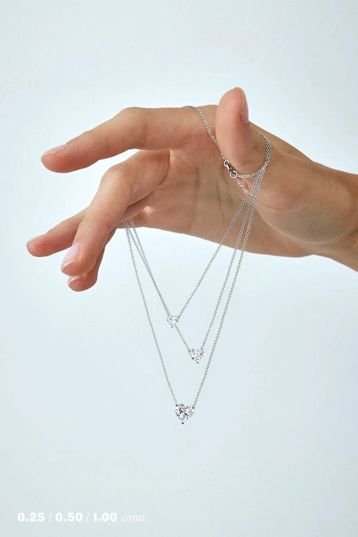 1/2 carat Heart Floating Diamond Necklace