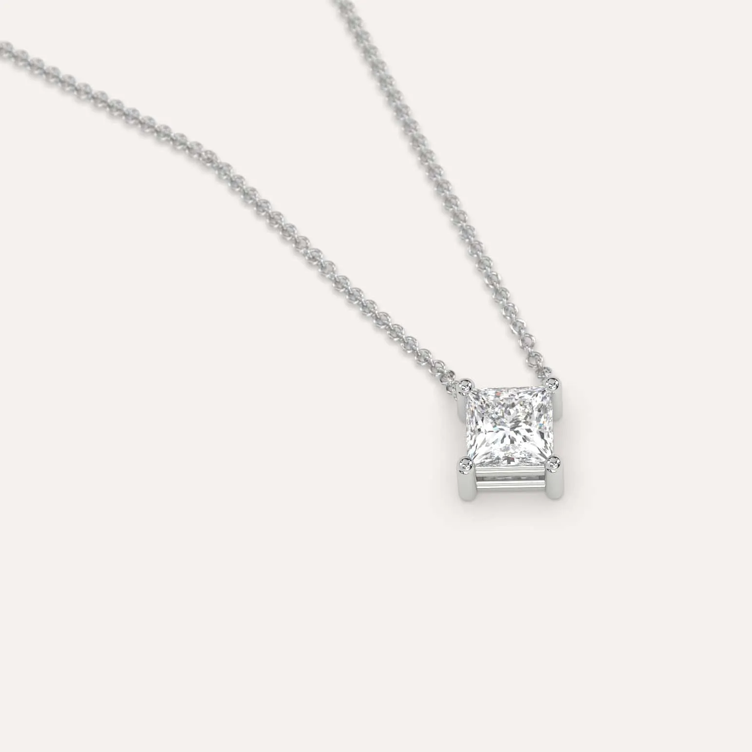 1/2 carat Princess Floating Diamond Necklace
