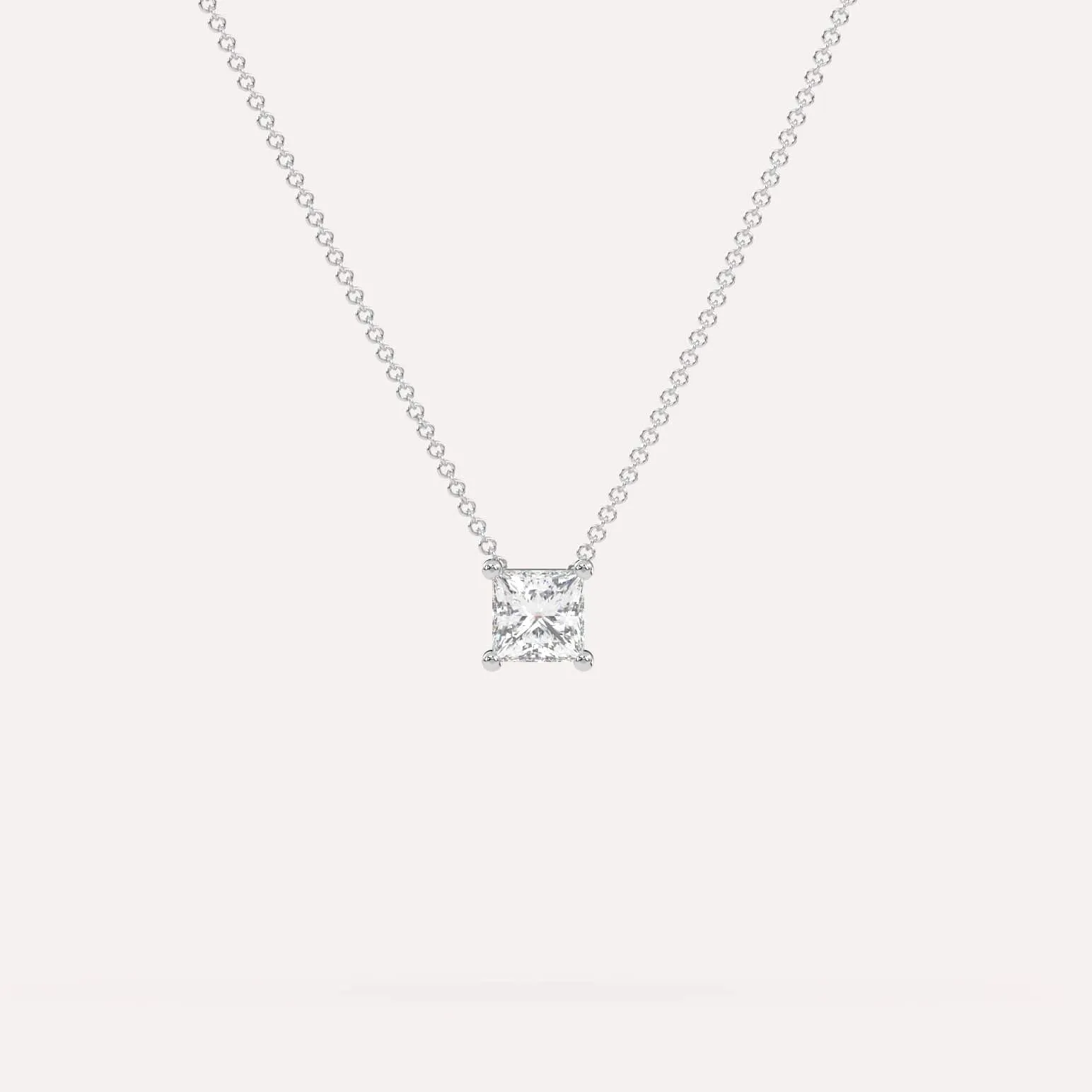 1/2 carat Princess Floating Diamond Necklace