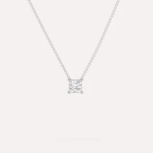 1/2 carat Princess Floating Diamond Necklace