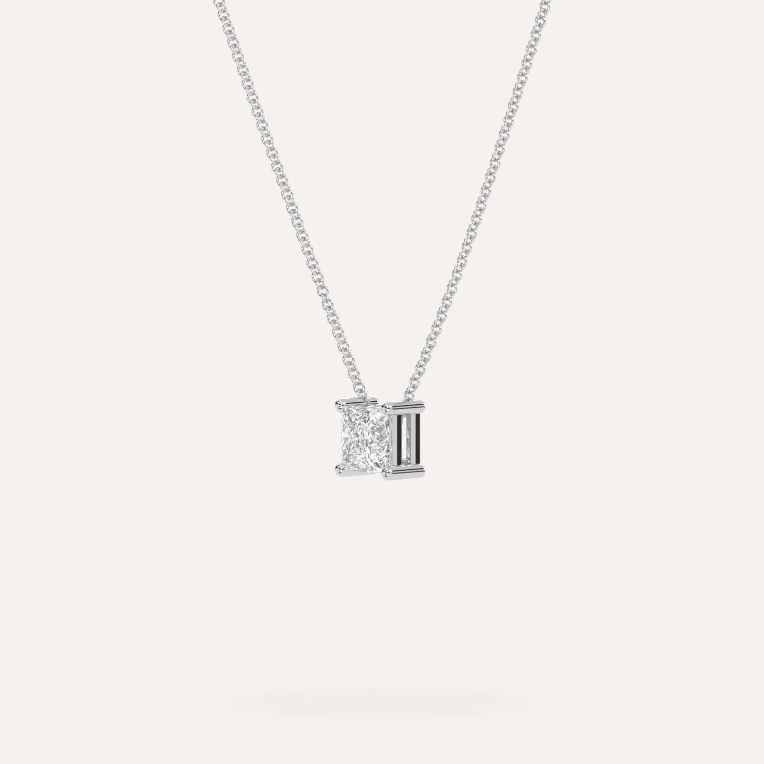 1/2 carat Princess Floating Diamond Necklace