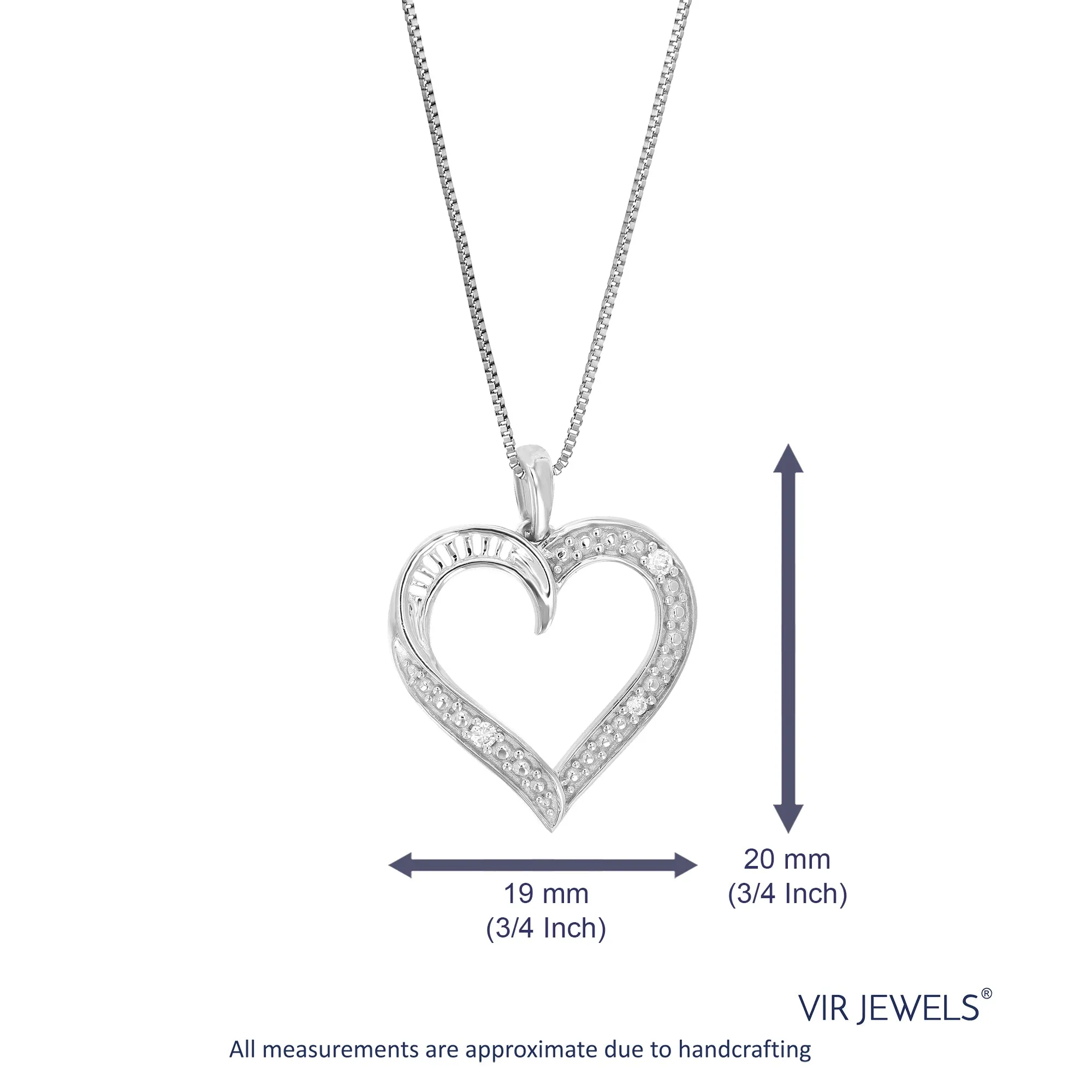 1/20 cttw Heart Lab Grown Diamond Pendant in Sterling Silver