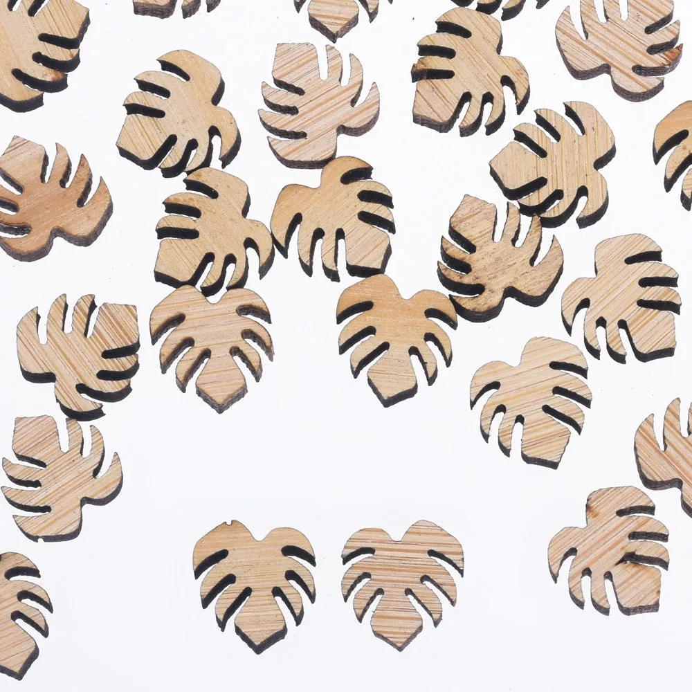 12*11mm Wood Laser Cut Leaf Charms Earrings Cabochons Shapes Supplies DIY Wood Cabochons Ear Stud 6pcs 10261163