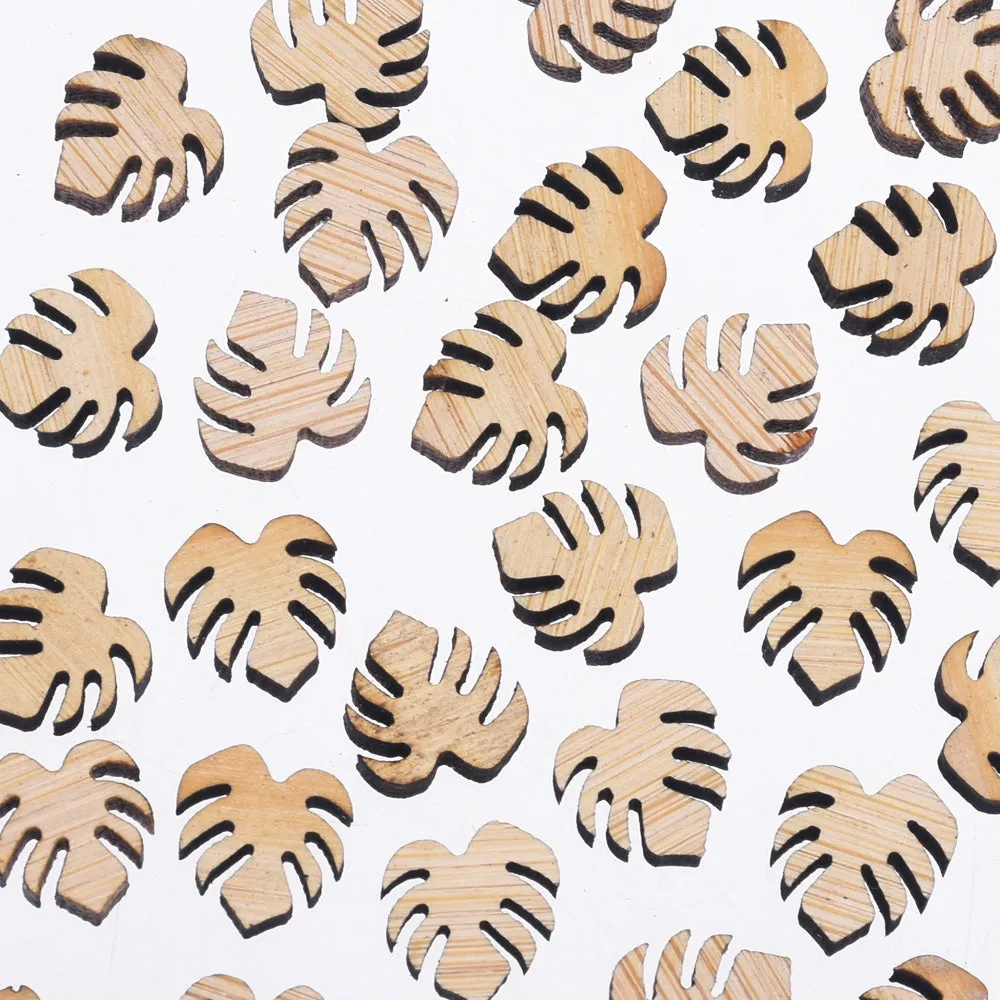 12*11mm Wood Laser Cut Leaf Charms Earrings Cabochons Shapes Supplies DIY Wood Cabochons Ear Stud 6pcs 10261163