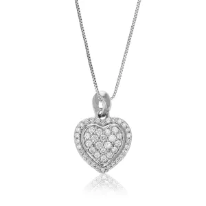 1/4 cttw Lab Grown Diamond Heart Pendant in Sterling Silver