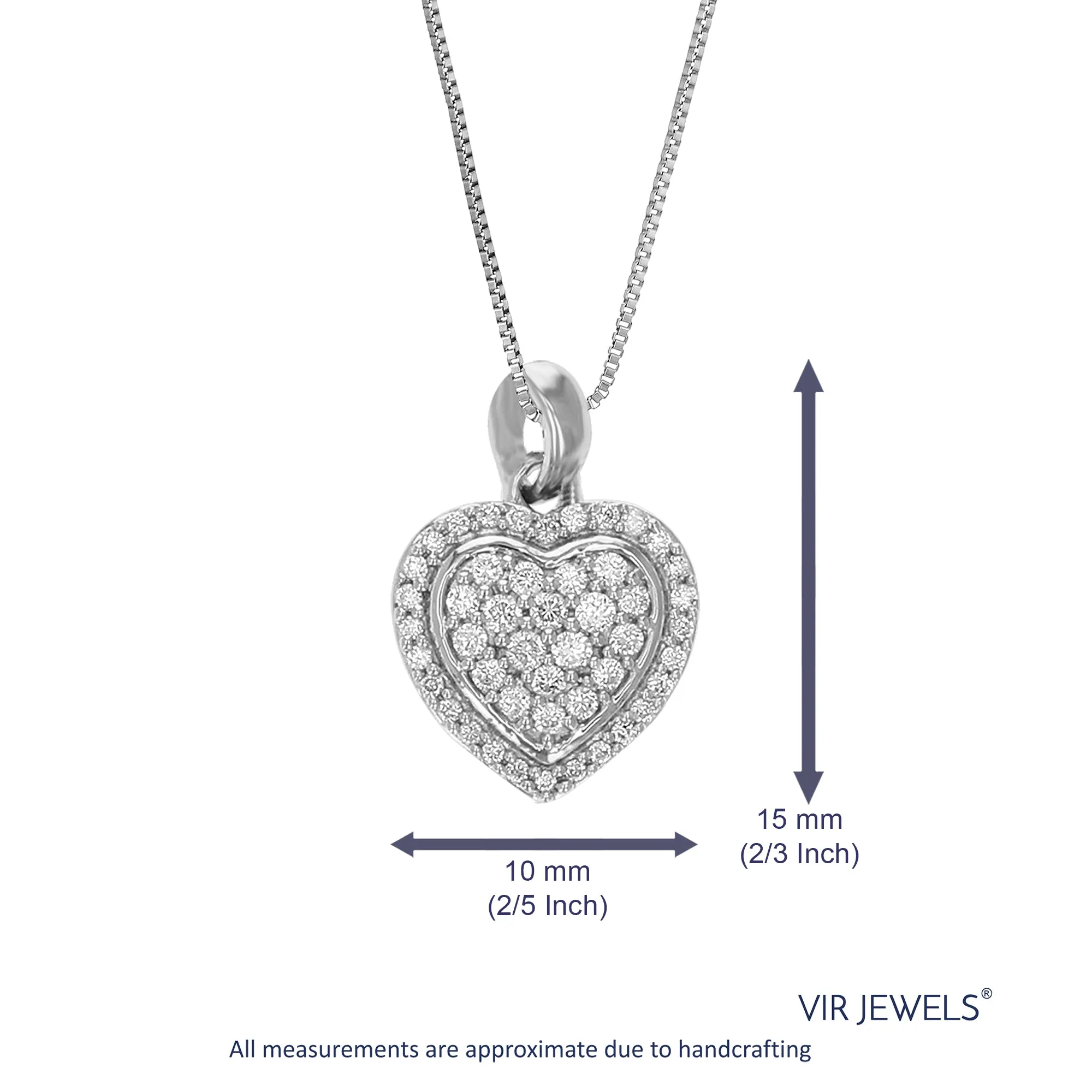 1/4 cttw Lab Grown Diamond Heart Pendant in Sterling Silver