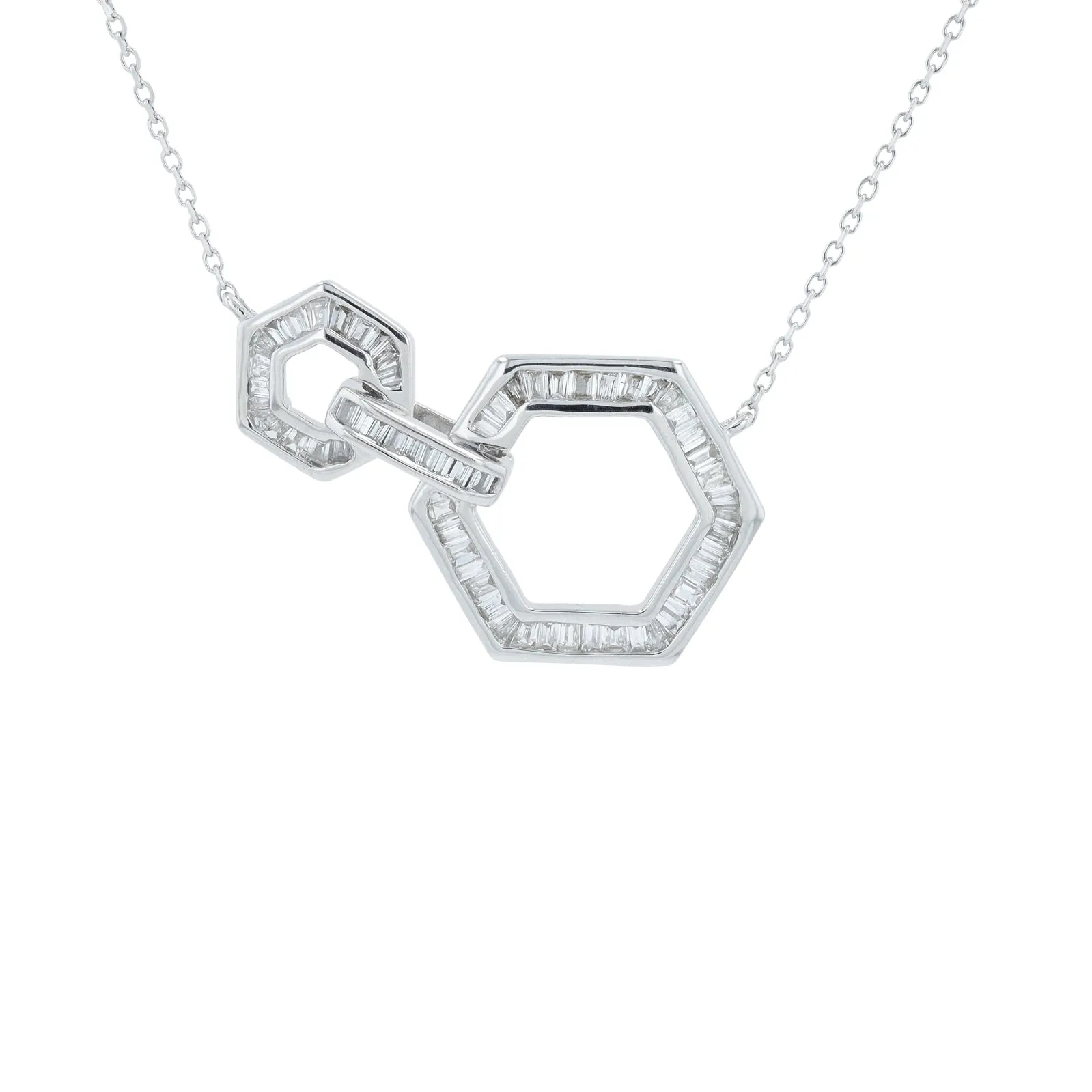 14K 0.35 CT Diamond Hexagon Necklace<p><strong>More Colors Available</p></strong>
