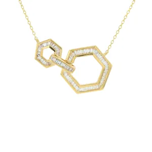 14K 0.35 CT Diamond Hexagon Necklace<p><strong>More Colors Available</p></strong>