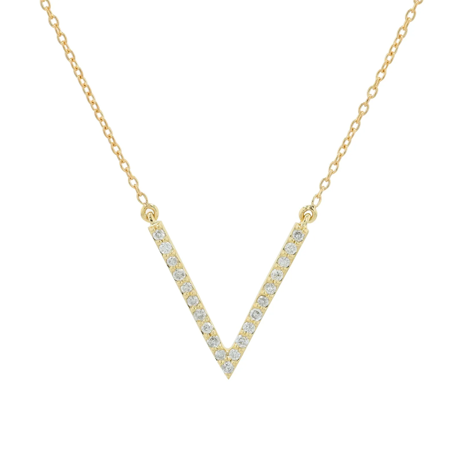 14K .15 CTW Diamond V Necklace<p><strong>More Colors Available</p></strong>