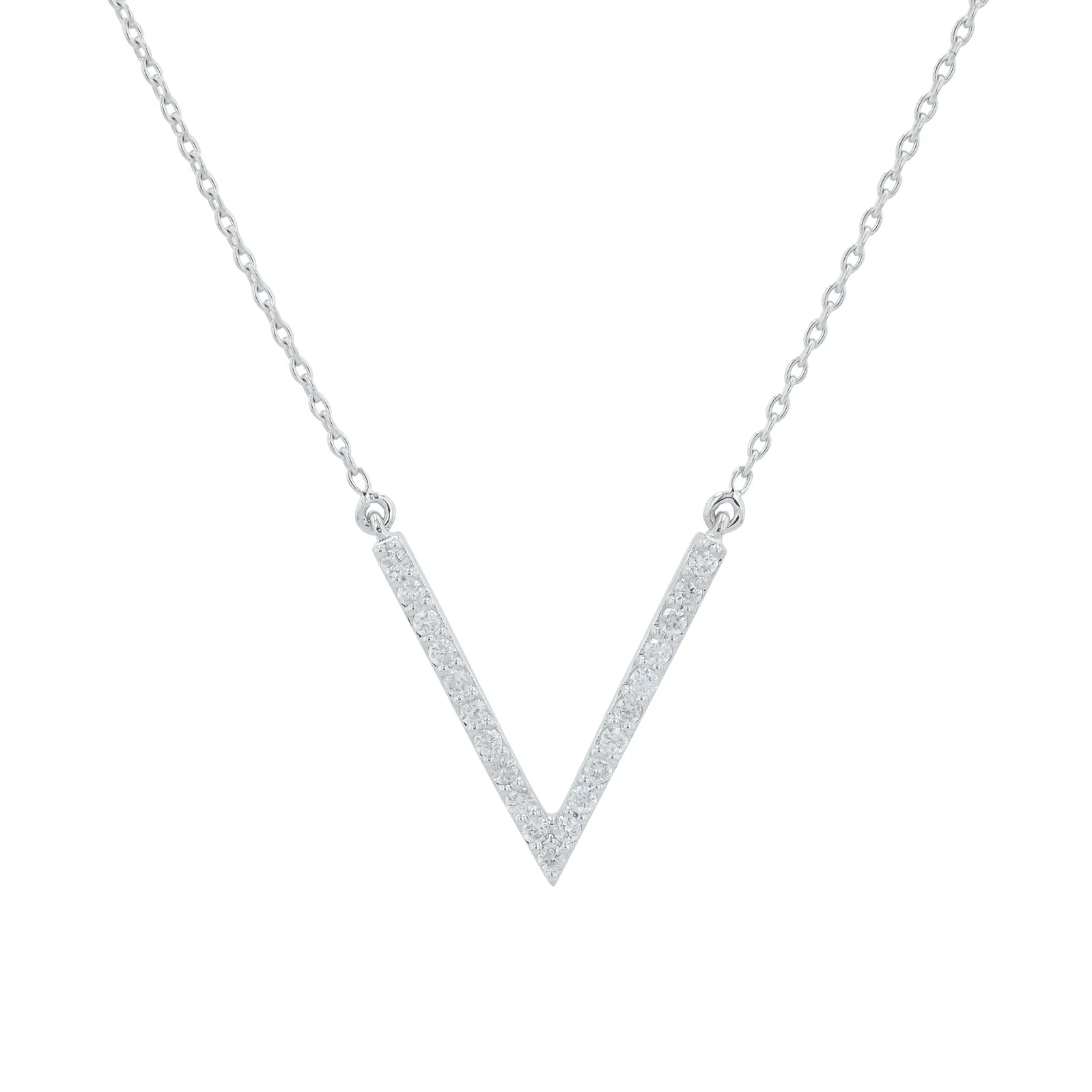 14K .15 CTW Diamond V Necklace<p><strong>More Colors Available</p></strong>