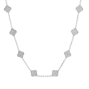 14K 2.50 CT Diamond Clover Stations Necklace<p><strong>More Colors Available</p></strong>