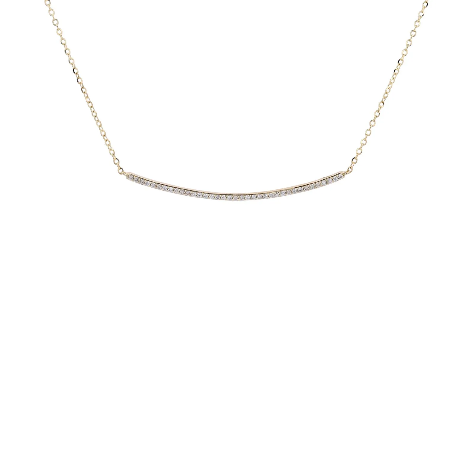14K Diamond Curved Bar Necklace<p><strong>More Colors Available</p></strong>