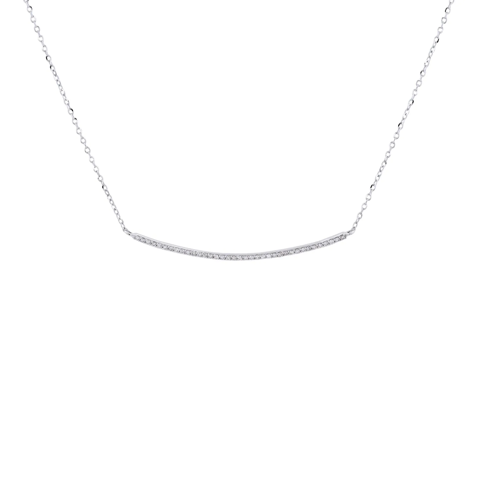 14K Diamond Curved Bar Necklace<p><strong>More Colors Available</p></strong>