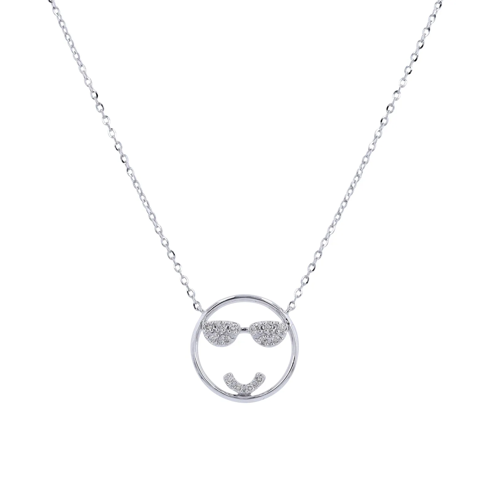 14K Diamond Emoji Smiley Necklace<p><strong>More Colors Available</p></strong>