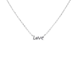 14K Diamond Miniature 'Love' Necklace<p><strong>More Colors Available</p></strong>