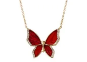 14K EFFY YG Red Agate Butterfly Necklace<p><strong>$599</p></strong>
