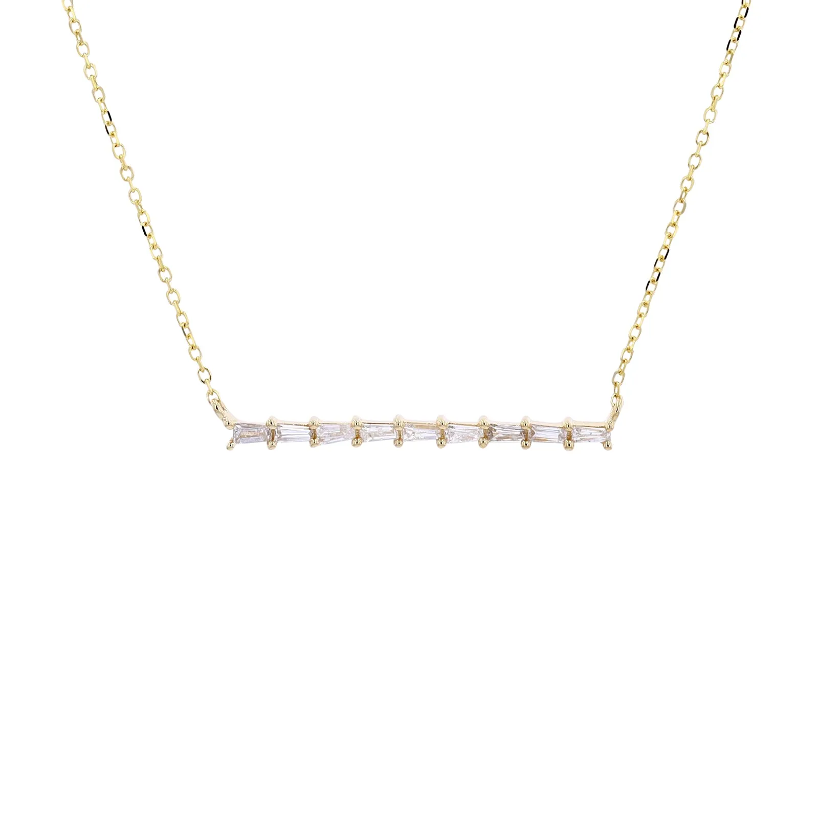 14K Gold Diamond Bar Necklace<p><strong>$239</p></strong><p><strong>More Colors Available</p></strong>