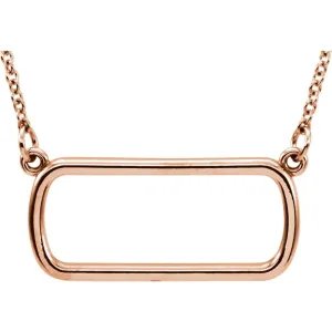 14k Rose Gold Soft Rectangle 16" Necklace