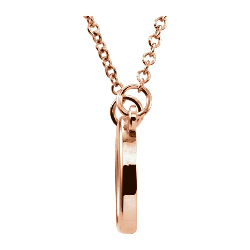 14k Rose Gold Soft Rectangle 16" Necklace