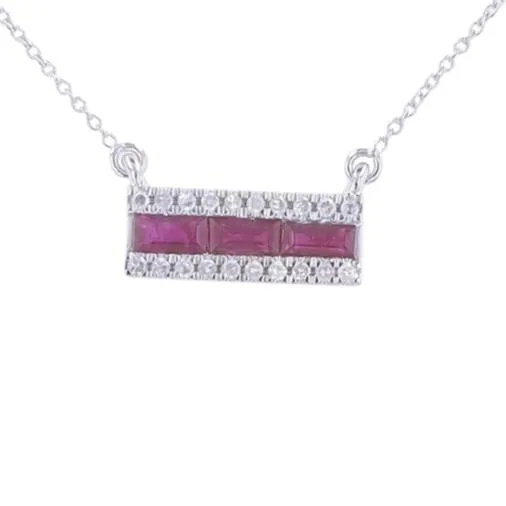 14K Ruby Bar Necklace<p><strong>More Colors Available</p></strong>