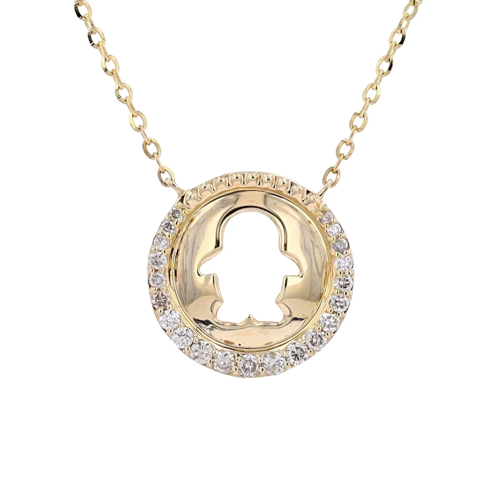 14K YG Penguin Diamond Necklace<p><strong>More Colors Available</p></strong>
