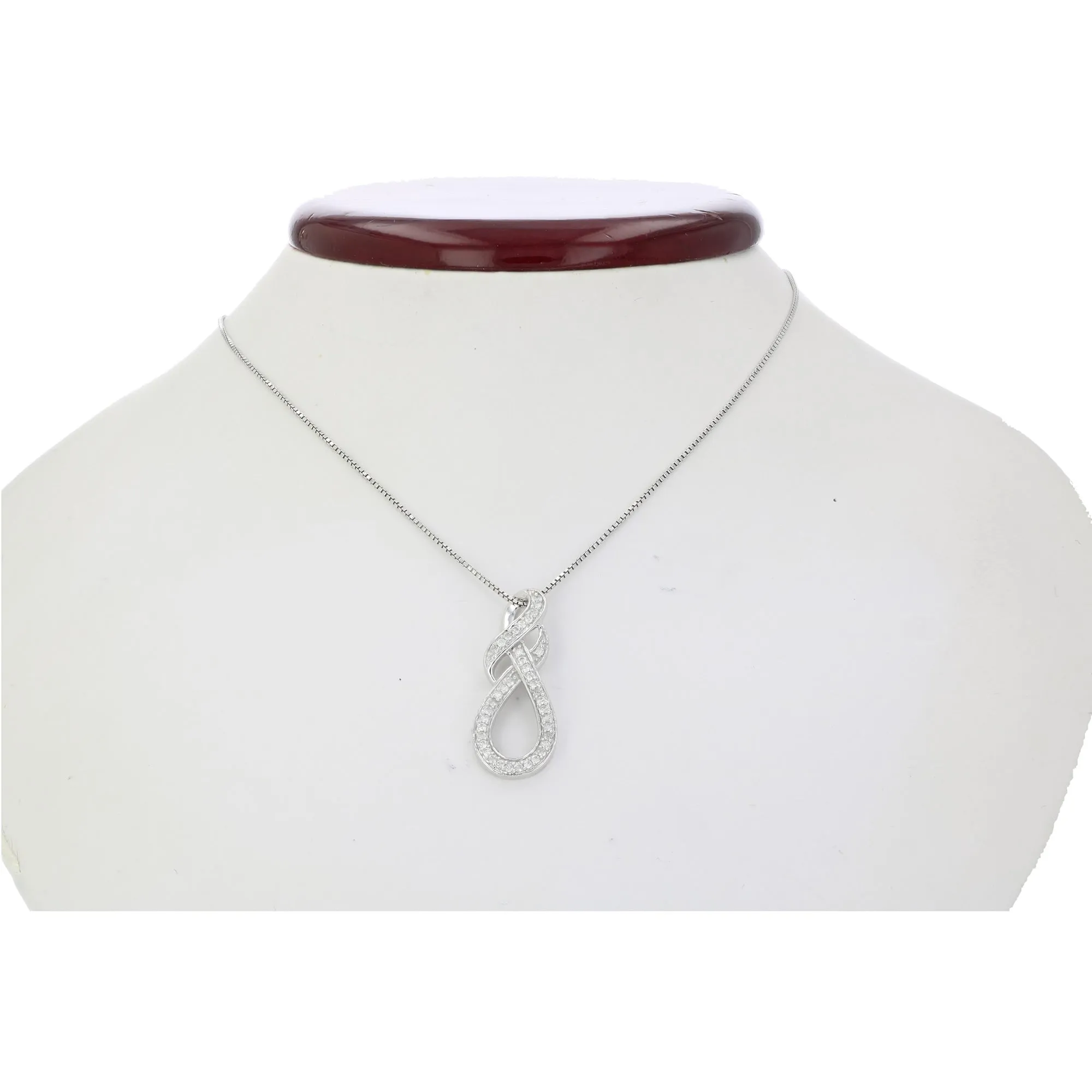 1/5 cttw Diamond Double Infinity Pendant Necklace in 10K Gold