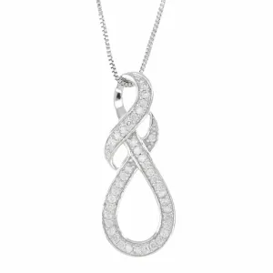 1/5 cttw Diamond Double Infinity Pendant Necklace in 10K Gold