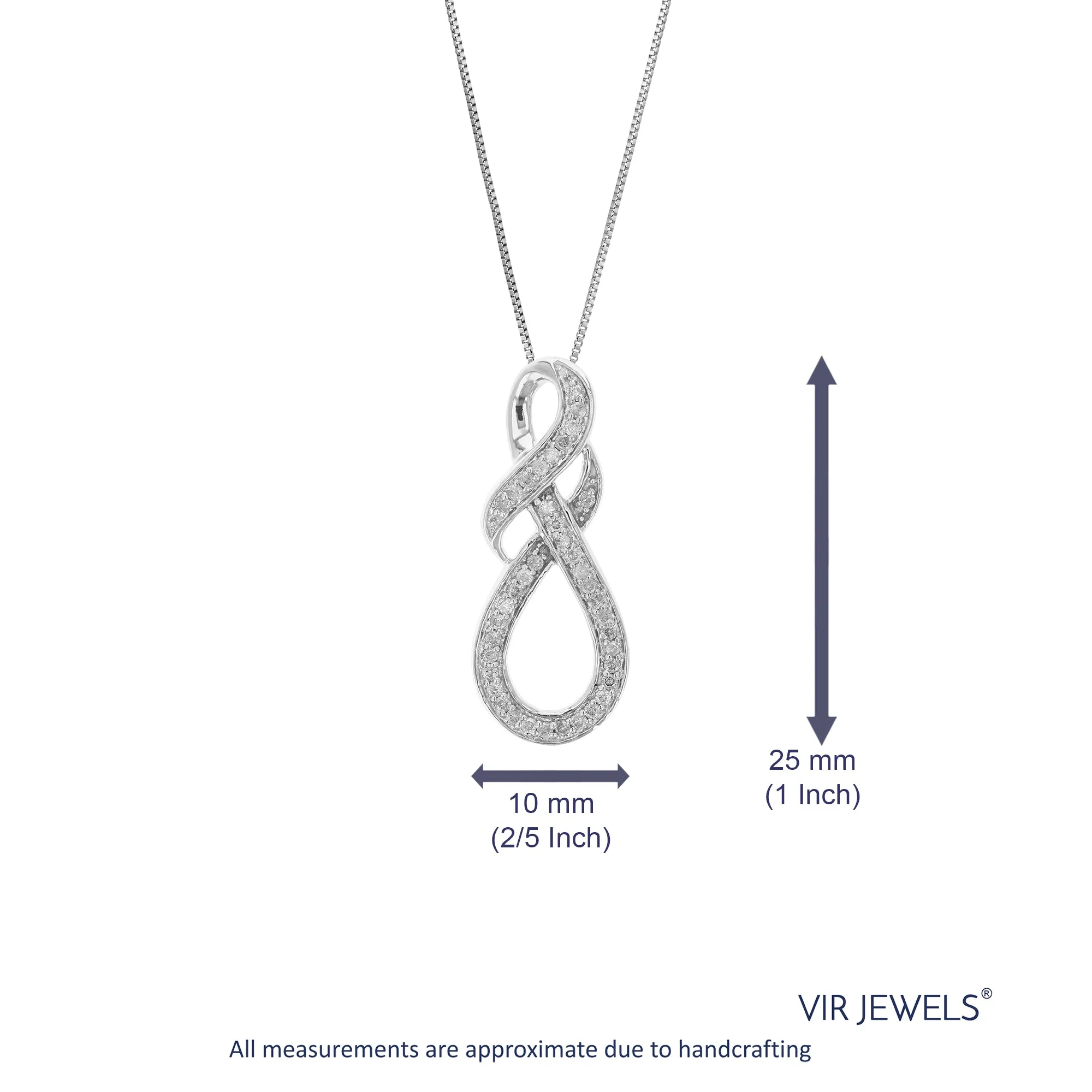 1/5 cttw Diamond Double Infinity Pendant Necklace in 10K Gold