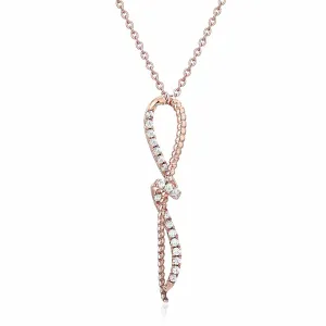 1/6 cttw Diamond Knot Pendant Necklace in 14K Gold