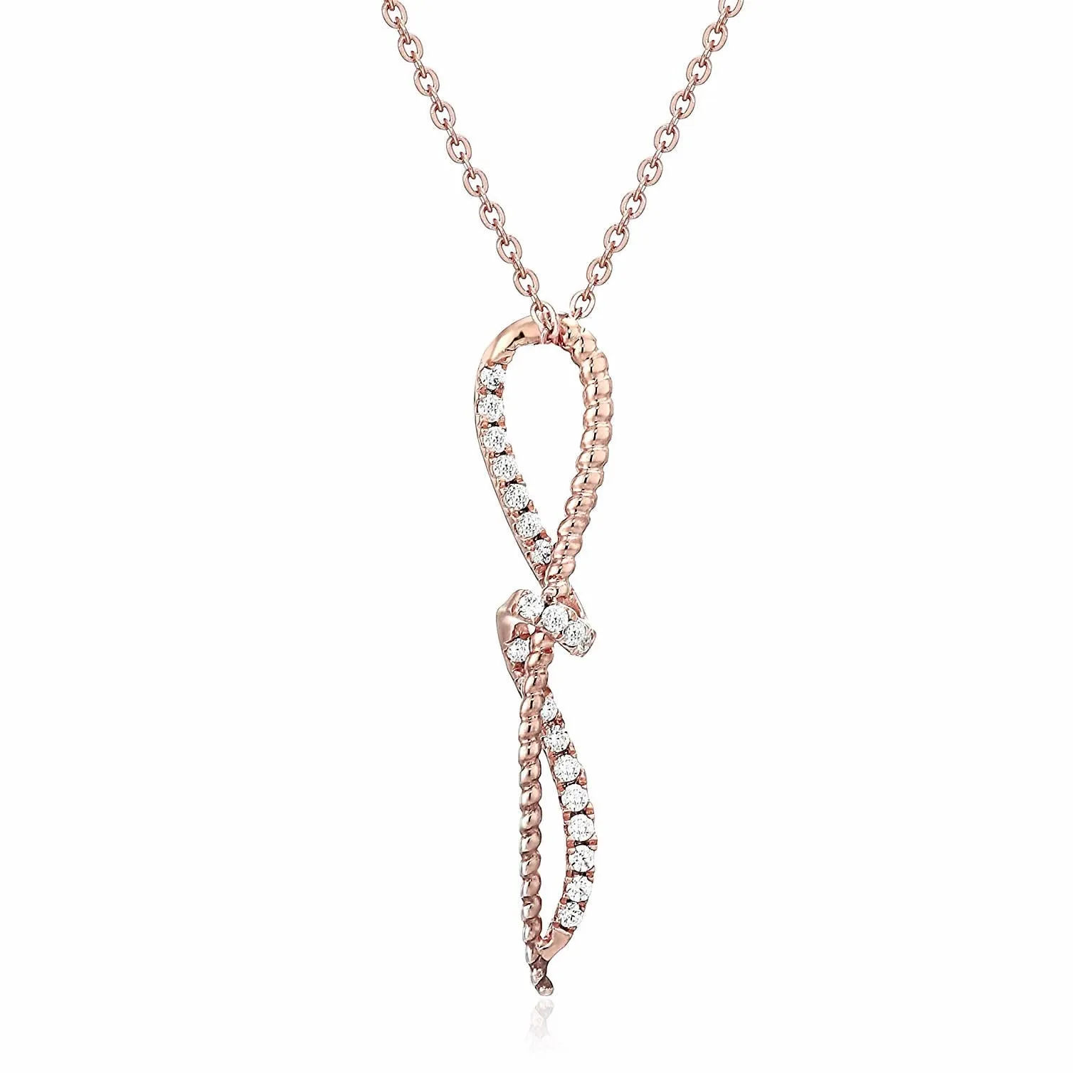 1/6 cttw Diamond Knot Pendant Necklace in 14K Gold