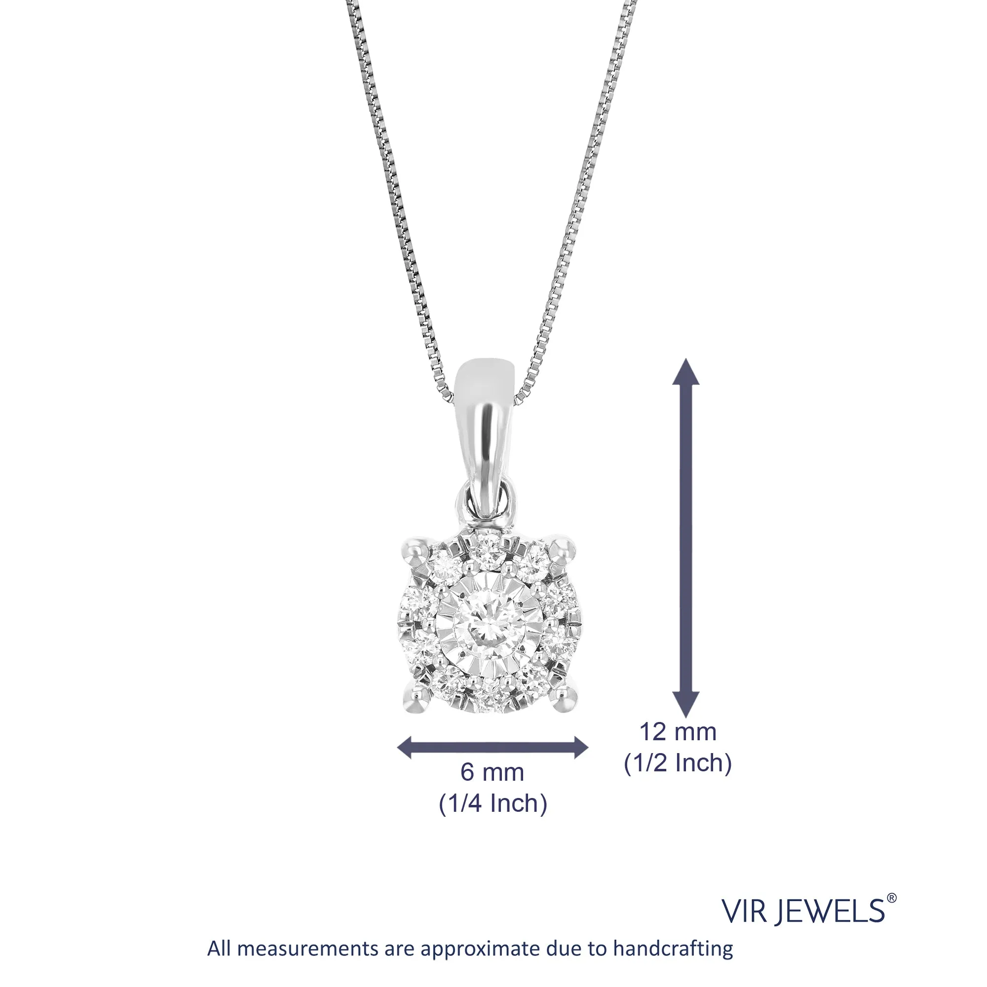 1/6 cttw Lab Grown Diamond Pendant in Sterling Silver