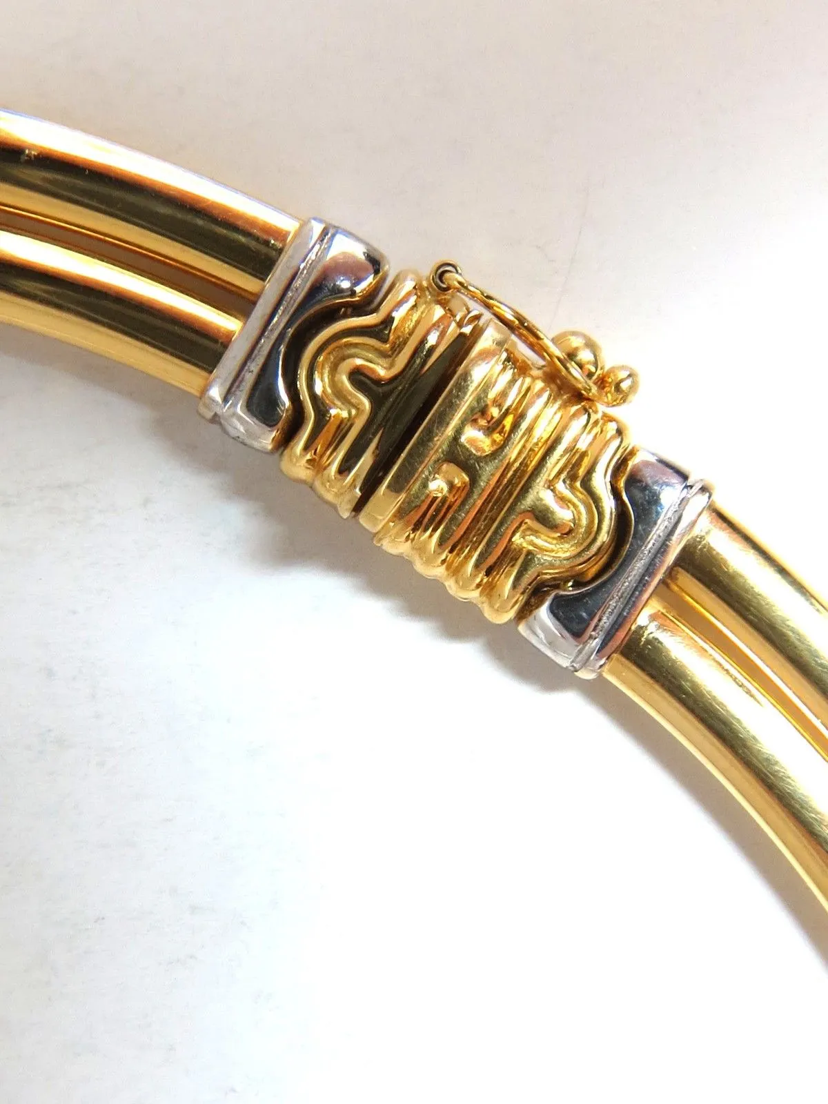 18kt Gold Byzantine Deco Link Necklace Two toned