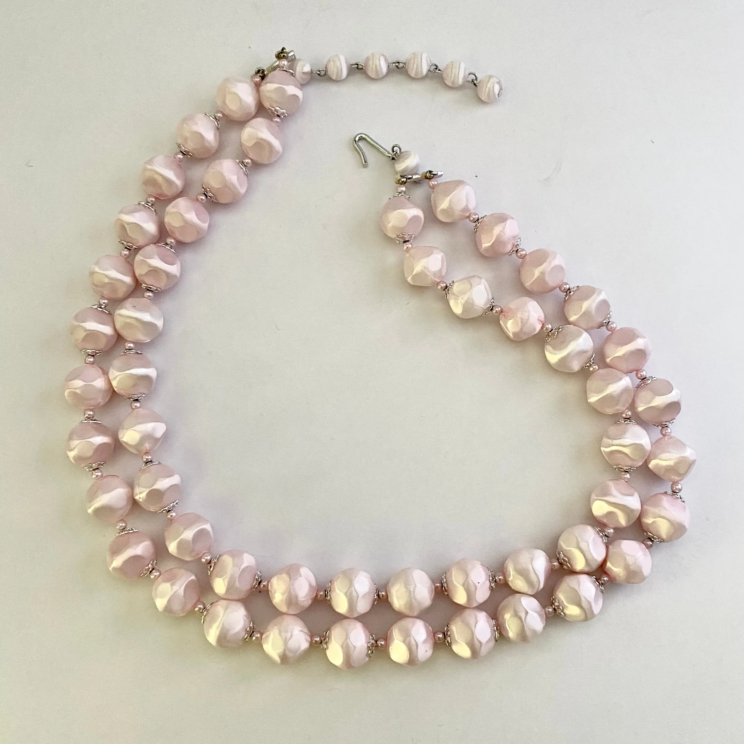 1960s Japan Pale Pink Necklace & Earring Set