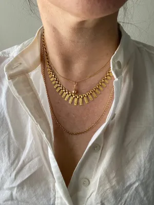 1967 Cleopatra link 14k solid gold necklace - Finland by Nils Westerback - 16.75 inch length