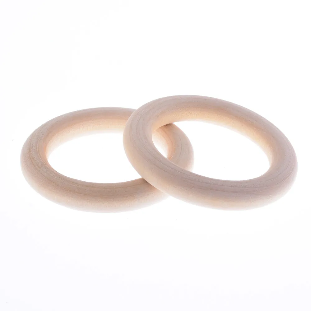 25mm Natural Wooden Teething Ring Wood Teether Baby Toy ring is made of wood DIY Craft Rings for Crafts 10pcs