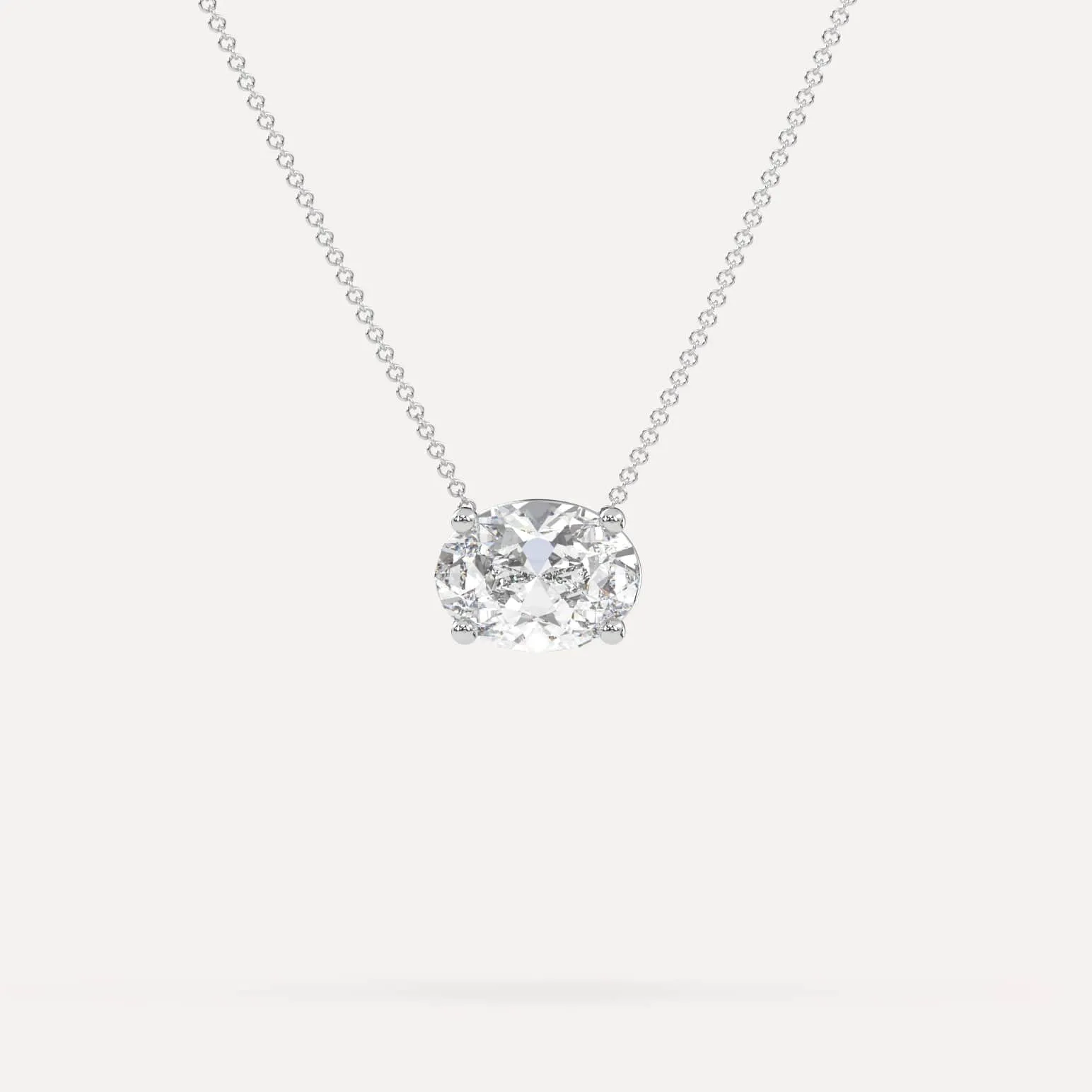 3 carat Oval Floating Diamond Necklace